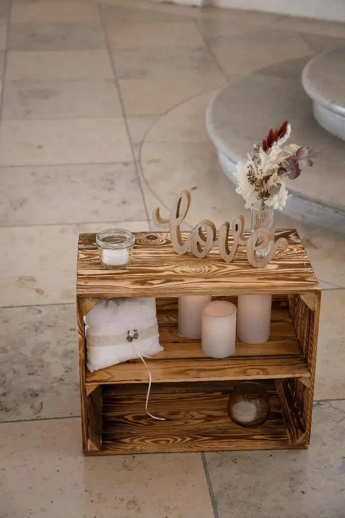 Rustic Flame Holzkiste 2 Fächer