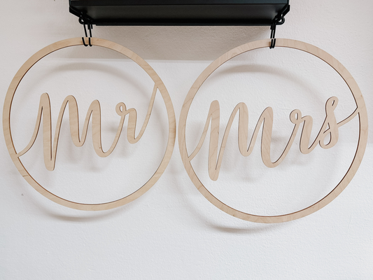 Rustic Romance Schild – Mr & Mrs